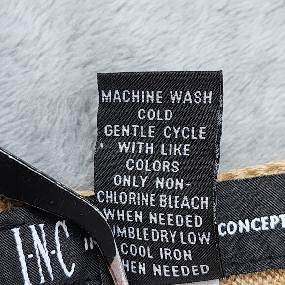 INC International Concepts Sweater Womens M Tan Wool Blend High Low Pullover - Picture 4 of 8